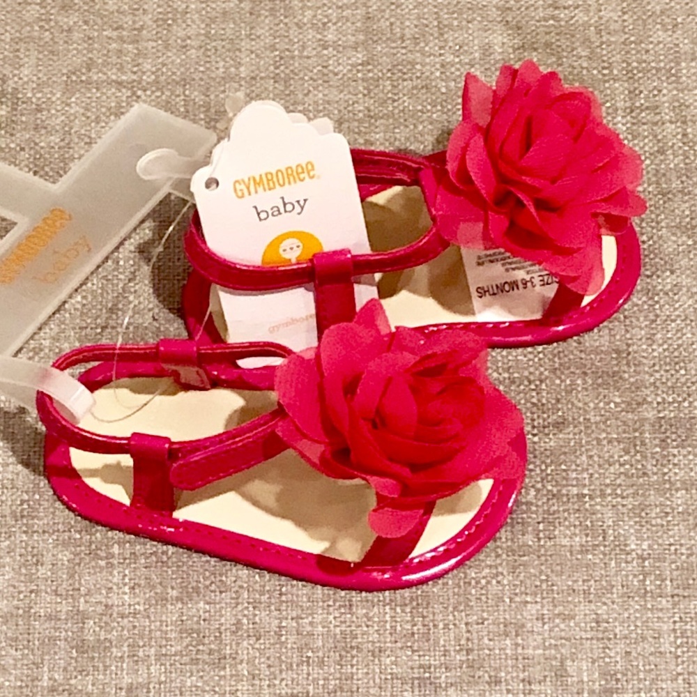 NWT Pink Flower Gymboree Sandals 3-6 months